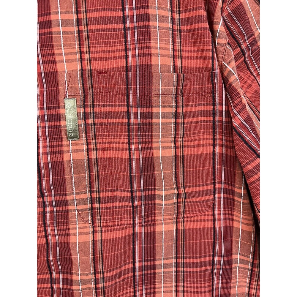 Columbia Sportswear Mens Shirt XL Button Up Red Plaid Short Sleeve - Picture 6 of 6